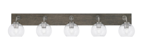 Oxbridge Five Light Bathroom Lighting in Graphite & Painted Distressed Wood-look (200|1775-GPDW-4100)