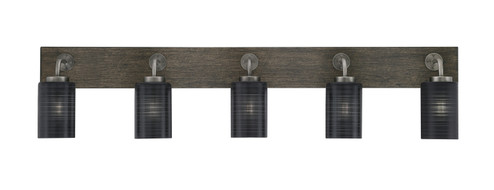 Oxbridge Five Light Bathroom Lighting in Graphite & Painted Distressed Wood-look (200|1775-GPDW-4069)