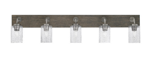 Oxbridge Five Light Bathroom Lighting in Graphite & Painted Distressed Wood-look (200|1775-GPDW-3002)