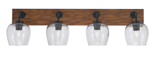 Oxbridge Four Light Bathroom Lighting in Matte Black & Painted Wood-look (200|1774-MBWG-4812)