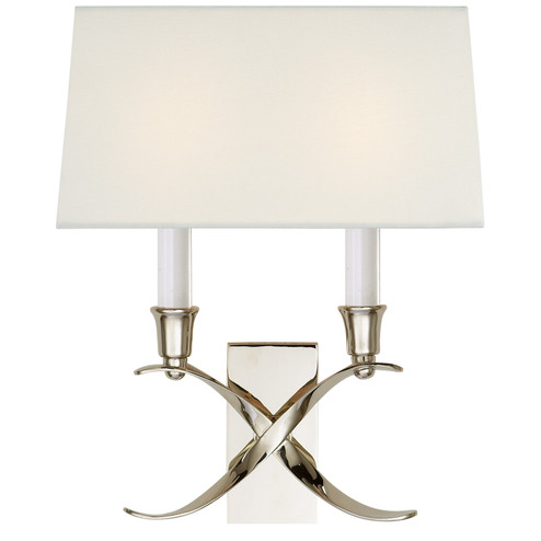 Cross Bouillotte Two Light Wall Sconce in Polished Nickel (268|CHD 1190PN-L)