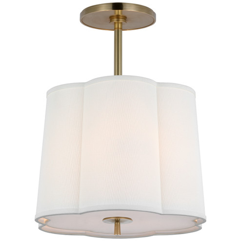 Simple Scallop Three Light Hanging Lantern in Soft Brass (268|BBL 5016SB-L)