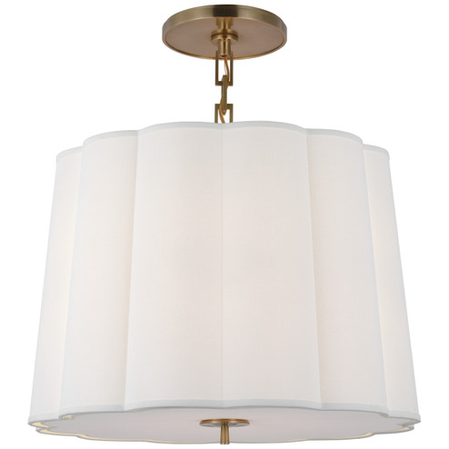 Simple Scallop Five Light Hanging Lantern in Soft Brass (268|BBL 5015SB-L)