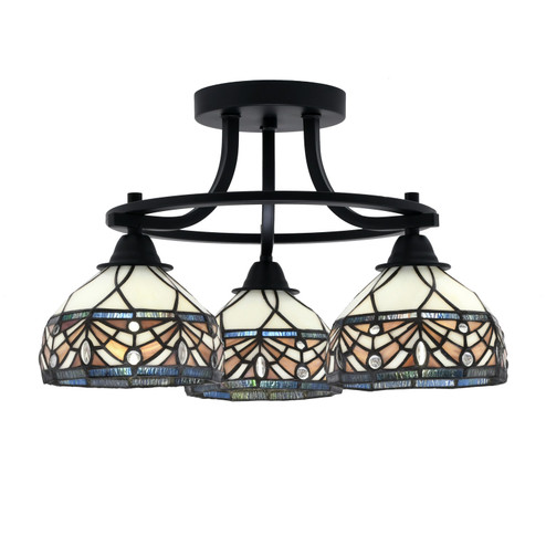 Paramount Three Light Semi-Flush Mount in Matte Black (200|3417-MB-9485)