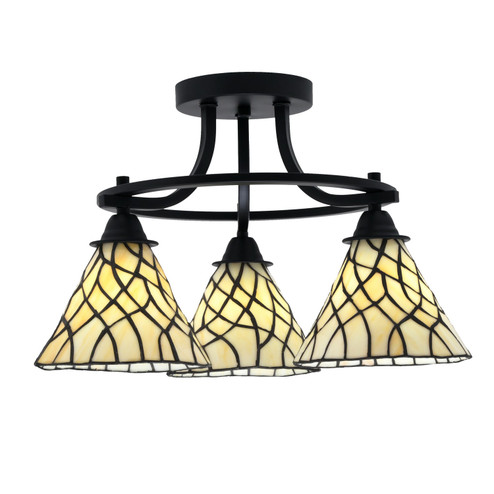 Paramount Three Light Semi-Flush Mount in Matte Black (200|3417-MB-9115)