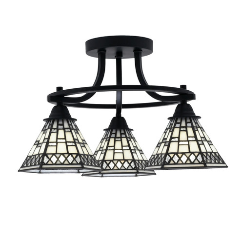 Paramount Three Light Semi-Flush Mount in Matte Black (200|3417-MB-9105)