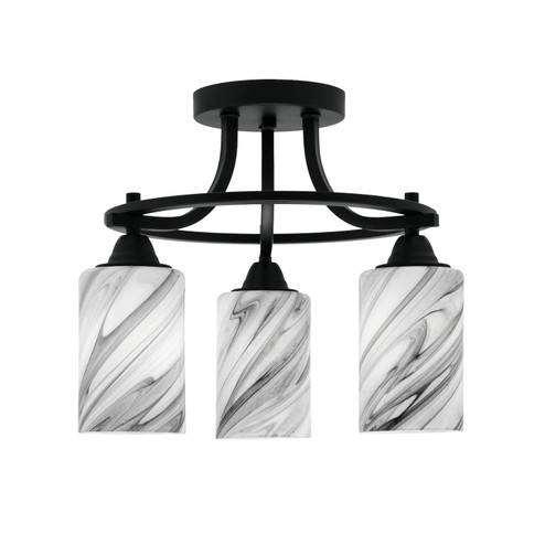 Paramount Three Light Semi-Flush Mount in Matte Black (200|3417-MB-3009)