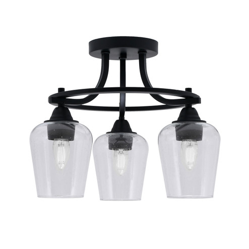 Paramount Three Light Semi-Flush Mount in Matte Black (200|3417-MB-210)