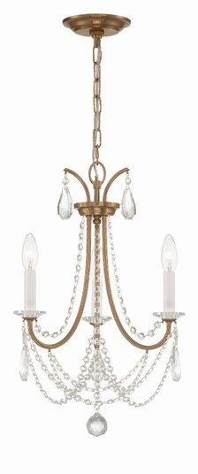 Karrington Three Light Mini Chandelier in Aged Brass (60|KAR-90903-AG-CL-MWP)