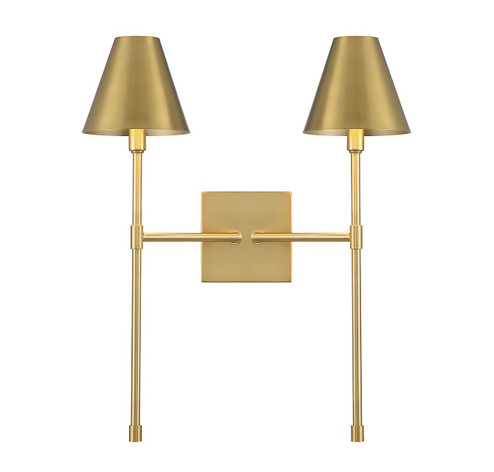Jefferson Two Light Wall Sconce in Warm Brass (51|9-5202-2-322)