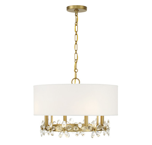 Dahlia Four Light Pendant in Warm Brass (51|7-4366-4-322)