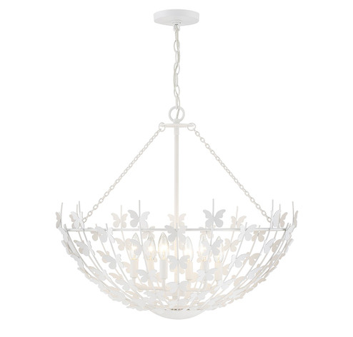 Birch Six Light Pendant in Bisque White (51|7-4199-6-83)