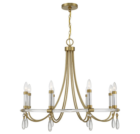 Mayfair Eight Light Chandelier in Warm Brass and Chrome (51|1-7718-8-195)