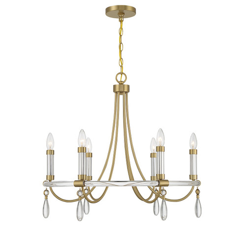 Mayfair Six Light Chandelier in Warm Brass and Chrome (51|1-7716-6-195)