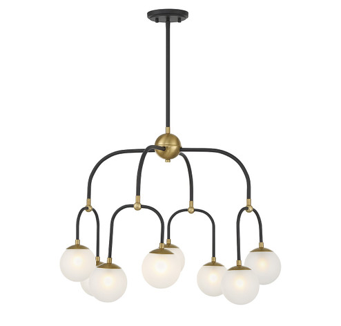 Couplet Eight Light Chandelier in Matte Black with Warm Brass (51|1-6698-8-143)