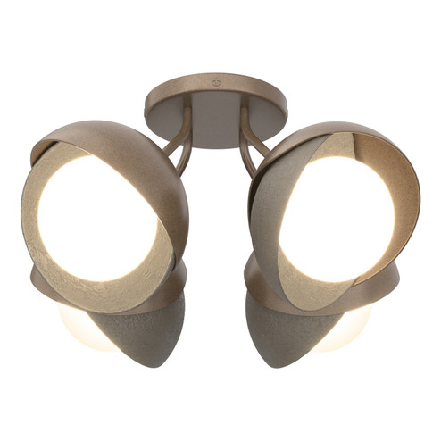 Brooklyn Four Light Semi-Flush Mount in Bronze (39|121376-SKT-05-07-GG0711)