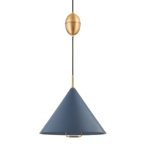 Fontana One Light Pendant in Patina Brass/Slate Blue (67|F7618-PBR/SBL)