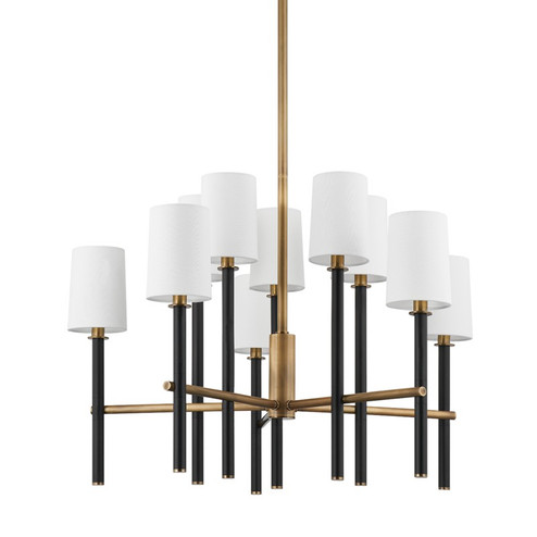 Belvedere Ten Light Chandelier in Patina Brass (67|F2832-PBR/TBK)