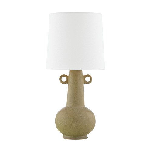 Rikki One Light Table Lamp in Aged Brass/Ceramic Reactive Golden Olive (428|HL613201A-AGB/CRO)