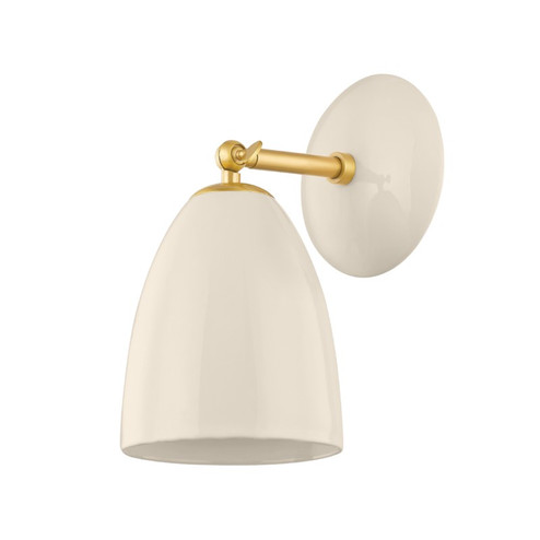 Kirsten One Light Wall Sconce in Aged Brass/Ceramic Cream (428|H558101-AGB/CCR)