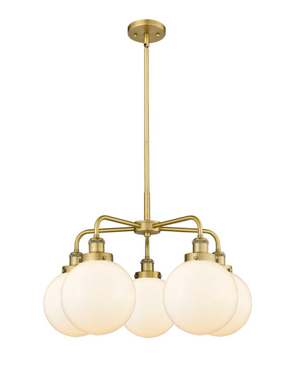 Downtown Urban Five Light Chandelier in Brushed Brass (405|916-5CR-BB-G201-8)