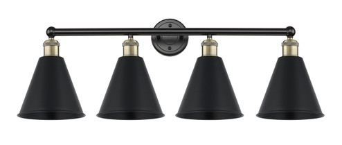 Edison Four Light Bath Vanity in Black Antique Brass (405|616-4W-BAB-MBC-8-BK)