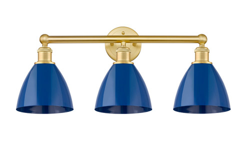 Edison Three Light Bath Vanity in Satin Gold (405|616-3W-SG-MBD-75-BL)