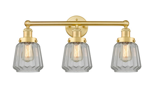 Edison Three Light Bath Vanity in Satin Gold (405|616-3W-SG-G142)