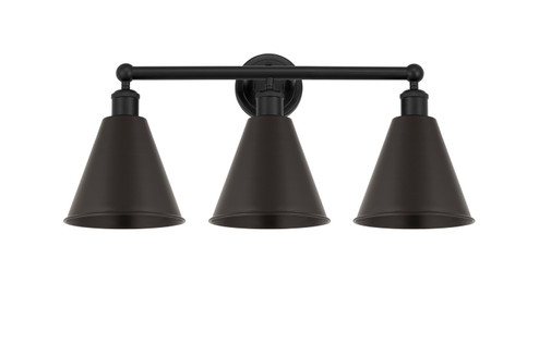 Edison Three Light Bath Vanity in Matte Black (405|616-3W-BK-MBC-8-BK)