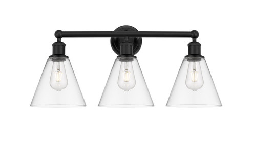 Edison Three Light Bath Vanity in Matte Black (405|616-3W-BK-GBC-82)