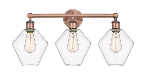 Edison Three Light Bath Vanity in Antique Copper (405|616-3W-AC-G652-8)