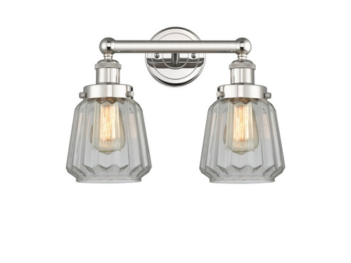 Edison Two Light Bath Vanity in Polished Nickel (405|616-2W-PN-G142)