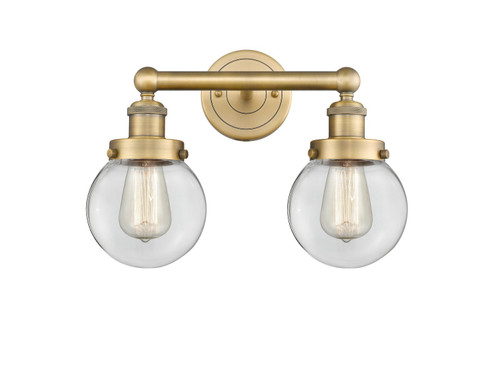 Edison Two Light Bath Vanity in Brushed Brass (405|616-2W-BB-G202-6)