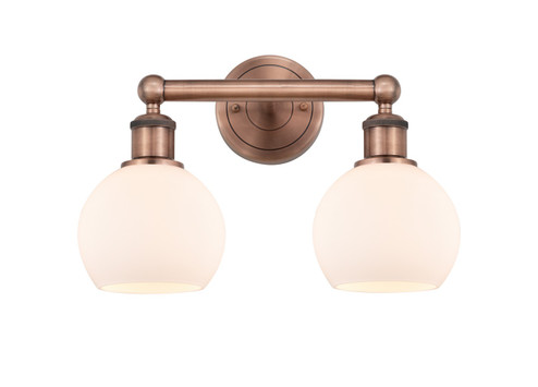 Edison Two Light Bath Vanity in Antique Copper (405|616-2W-AC-G121-6)