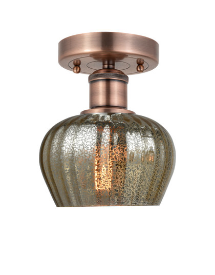 Edison One Light Semi-Flush Mount in Antique Copper (405|616-1F-AC-G96)