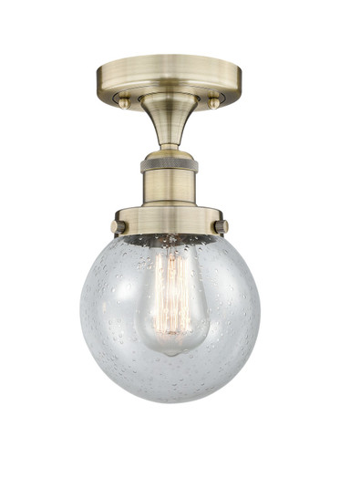 Edison One Light Semi-Flush Mount in Antique Brass (405|616-1F-AB-G204-6)