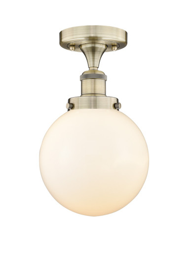 Edison One Light Semi-Flush Mount in Antique Brass (405|616-1F-AB-G201-8)