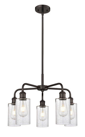 Downtown Urban Five Light Chandelier in Oil Rubbed Bronze (405|516-5CR-OB-G804)