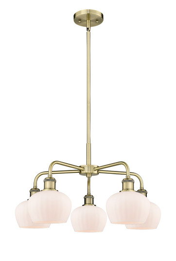 Ballston Five Light Chandelier in Antique Brass (405|516-5CR-AB-G91)