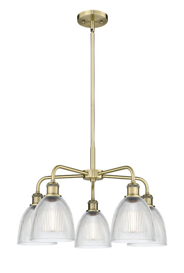 Downtown Urban Five Light Chandelier in Antique Brass (405|516-5CR-AB-G382)