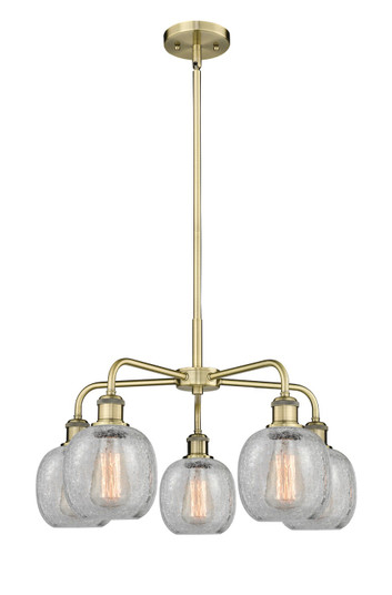 Downtown Urban Five Light Chandelier in Antique Brass (405|516-5CR-AB-G105)