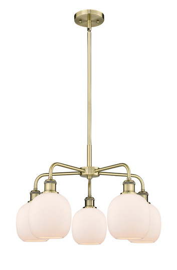 Downtown Urban Five Light Chandelier in Antique Brass (405|516-5CR-AB-G101)