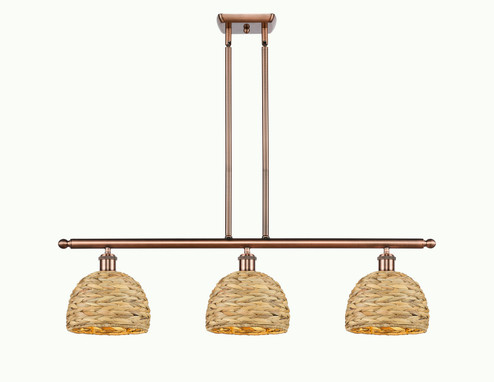 Downtown Urban Three Light Pendant in Antique Copper (405|516-3I-AC-RBD-8-NAT)