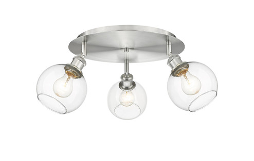 Ballston Three Light Semi-Flush Mount in Satin Nickel (405|516-3C-SN-G122-6)