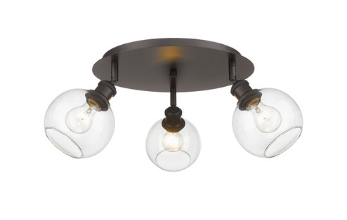 Ballston Three Light Semi-Flush Mount in Oil Rubbed Bronze (405|516-3C-OB-G122-6)