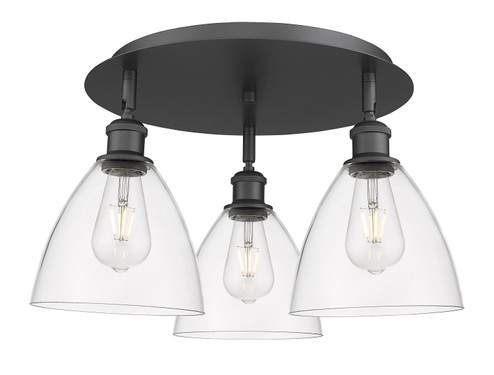 Ballston Three Light Semi-Flush Mount in Matte Black (405|516-3C-BK-GBD-752)