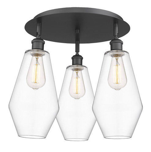 Ballston Three Light Flush Mount in Matte Black (405|516-3C-BK-G652-7)