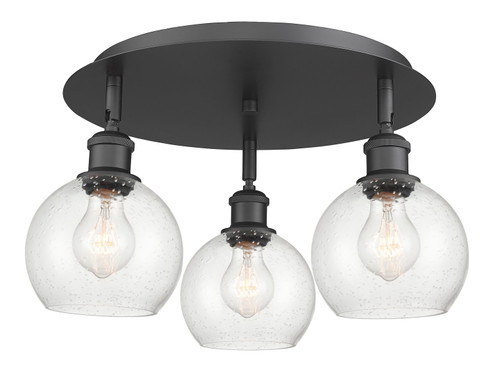 Ballston Three Light Flush Mount in Matte Black (405|516-3C-BK-G124-6)