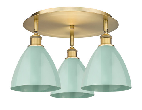 Ballston Three Light Semi-Flush Mount in Brushed Brass (405|516-3C-BB-MBD-75-SF)