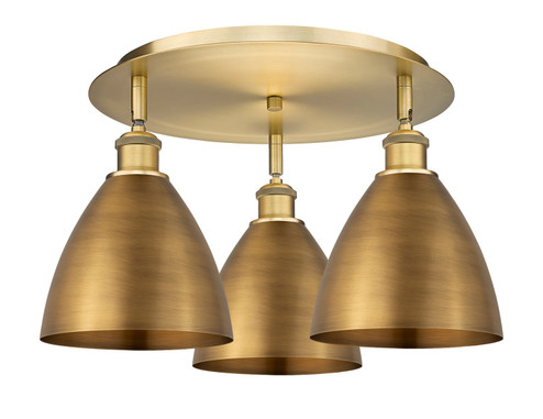 Ballston Three Light Semi-Flush Mount in Brushed Brass (405|516-3C-BB-MBD-75-BB)